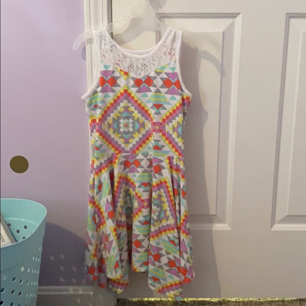Girls summer geometric tank dress